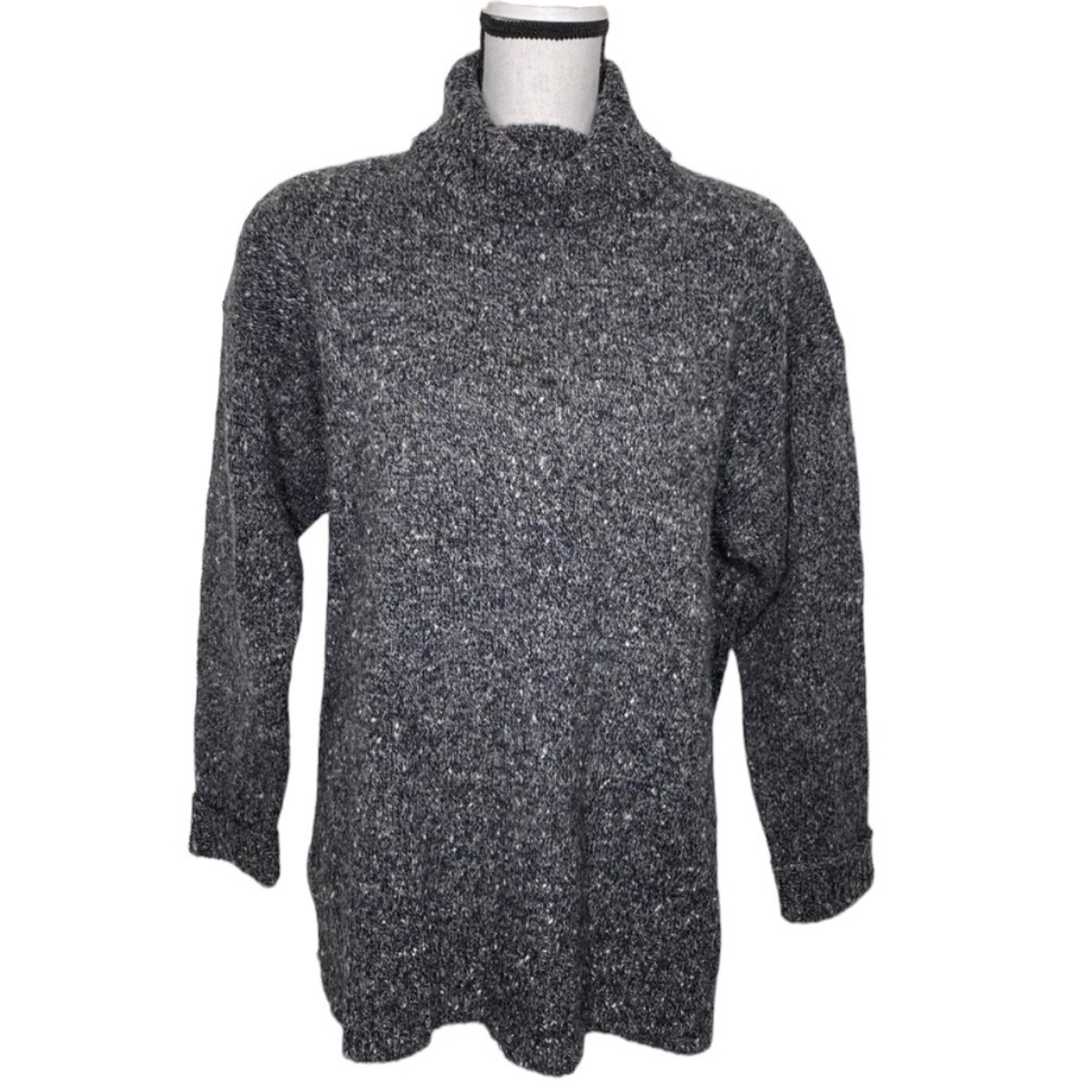 15. Vintage Express Tricot Chunky Wool Turtleneck Tunic 90s Sweater Size Large